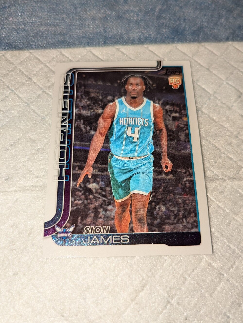 Topps Hornets Teal Basketball Card - Sion James Holo Card